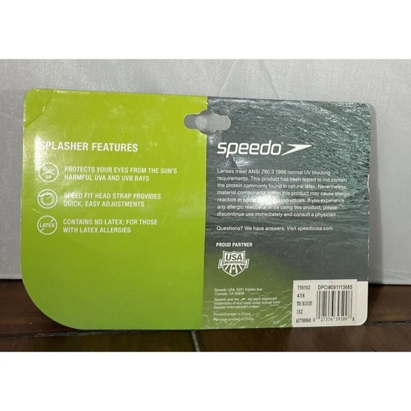 Speedo Swimming‎ Goggles Kids 3-8 Splasher True Blue Cobalt NEW UV Protection - Picture 2 of 2